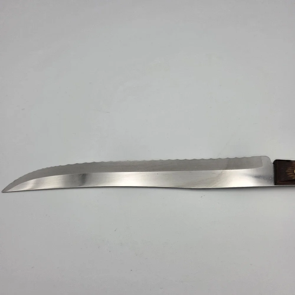 EKCO Stainless USA Serrated Knife Wood Handle Bread Ham Pointed Edge 7.75